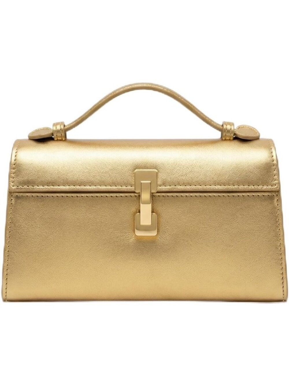 Women's Gold Small Clutch Purse Top Handle Wedding Prom Crossbody Bag